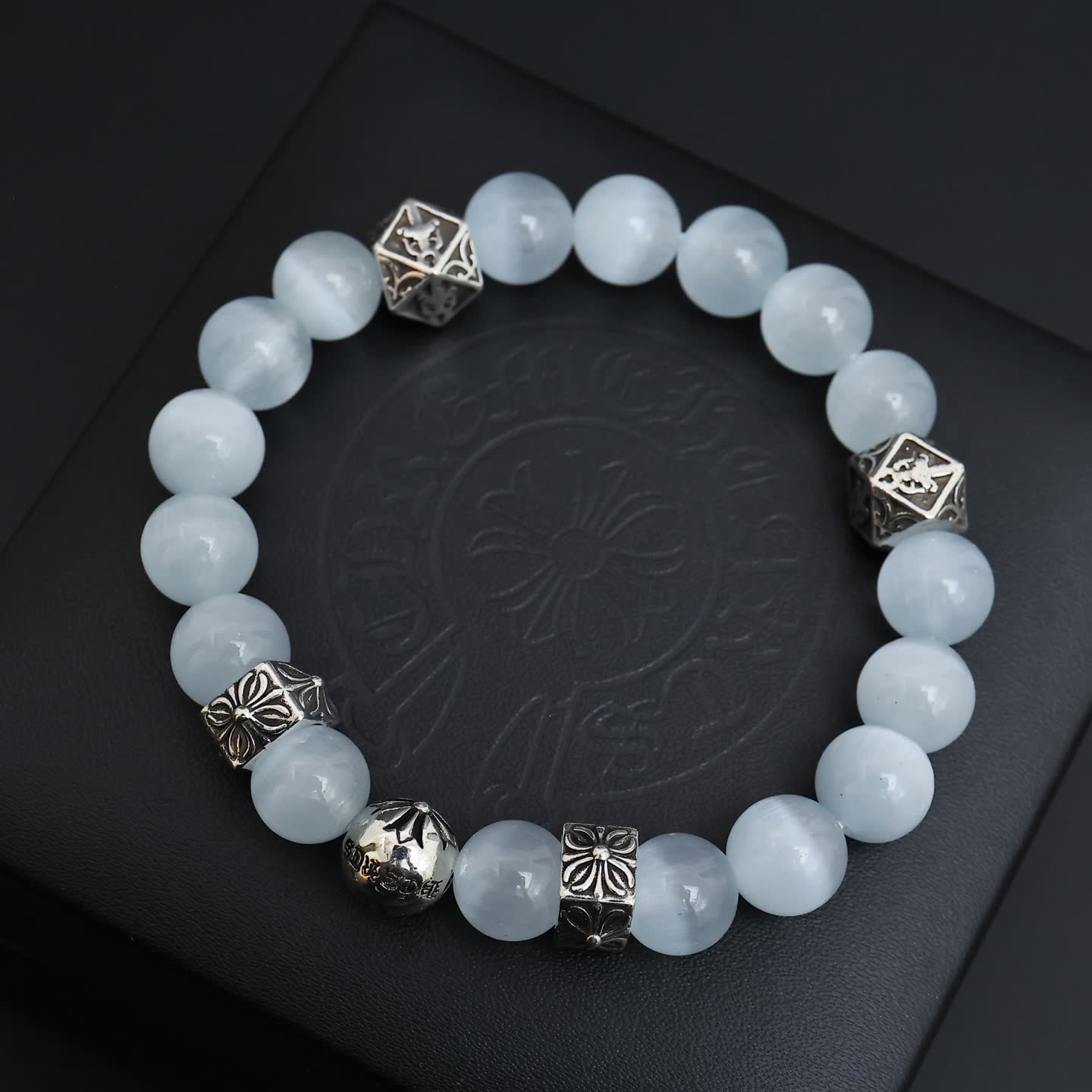 Chrome Hearts Beaded Bracelet with Silver Accents